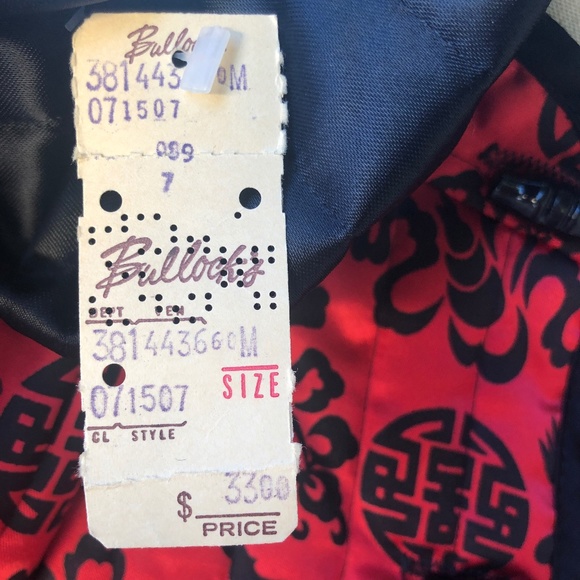 Vintage Womens Red Black Quilted Asian Jacket